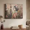 Kimono - Vrouw - kersenbomen Textielframe zwart klein -sfeer3
