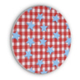 Ruit - Sterren - Rood Akoestische PET Vilt - Rond klein 838 -3d
