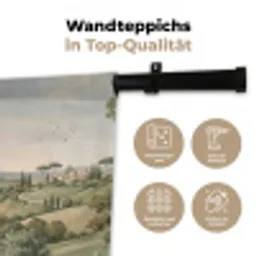Landschap - Heuvels - Zandpad - Groen Wandkleed katoen klein -tsfeer2_DE
