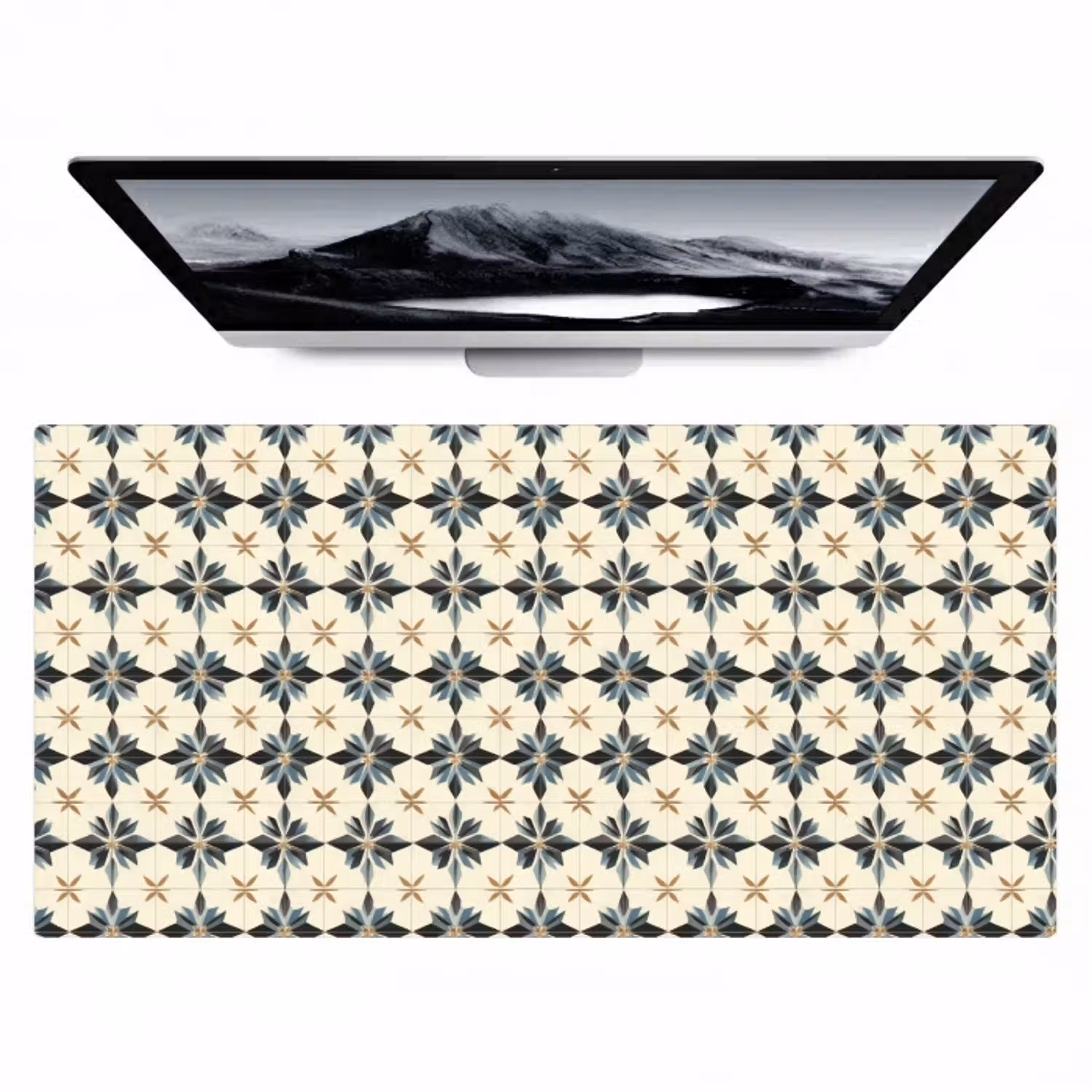Sierlijk - Ornament - Blauw Muismat XXL klein 681 -zzz3d