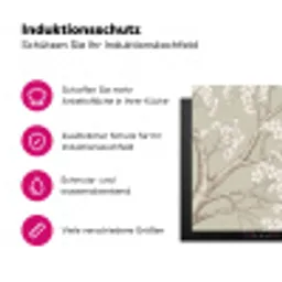 Sereen - Bloesem - Wit Inductie beschermer vinyl 3mm klein -zzzzzzz-lf-ups
