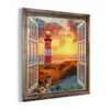 Doorkijk - Raam - Vuurtoren - Zonsondergang - Strand plexiglas 5mm klein -z3d