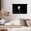 Golfbal - Minimalistisch - Wit Wandkleed katoen klein -sfeer1