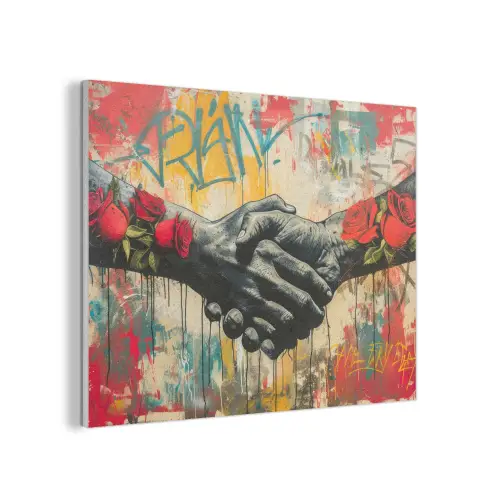 Graffiti - Rozen - Handen - Street art - Banksy PET vilt klein -3d