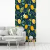 Bloemen - Bladeren - Citroenen - Blauw fotobehang vinyl groot 64 -woonkamer