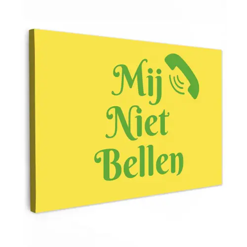 Mij niet bellen - Telefoon - Geel canvas 2cm klein -z3d
