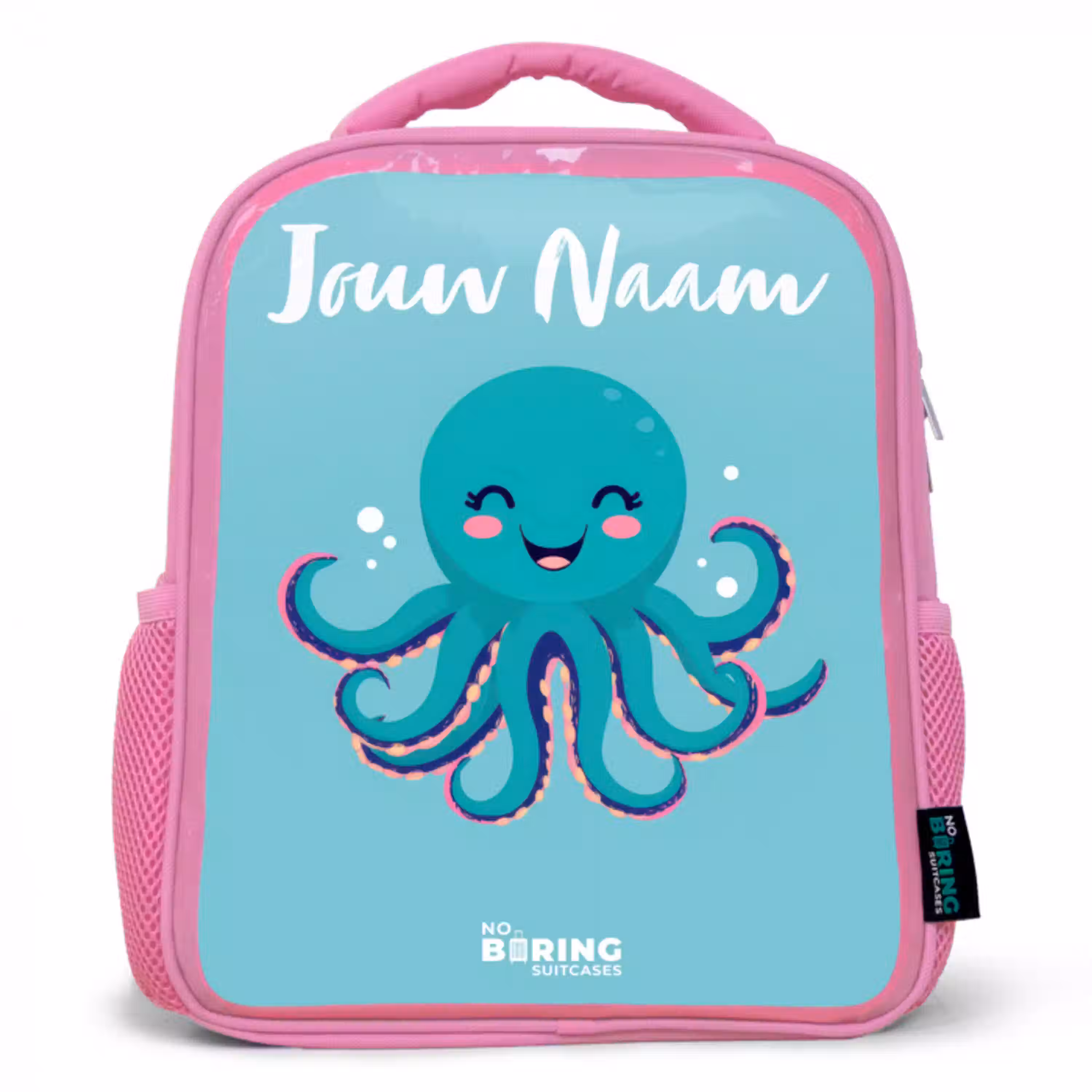 Octopus - Water - Blauw Kinderrugzak - Roze middel -3d