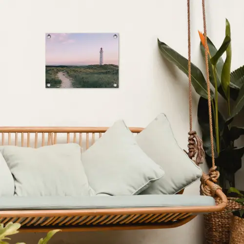 Vuurtoren - Duinlandschap - Zee tuinposter los doek klein -sfeer7
