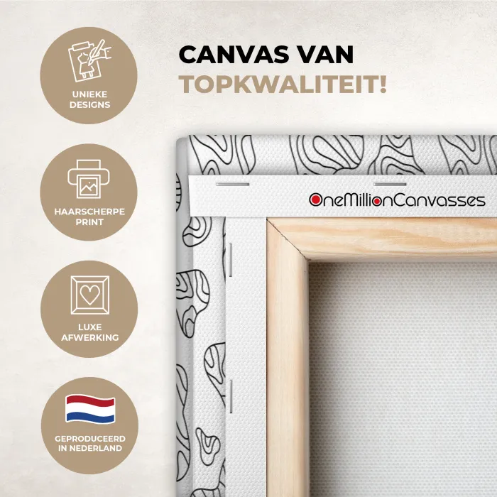 Organisch - Lijnen - Zwart canvas 2cm xxl 828 -sfeer2