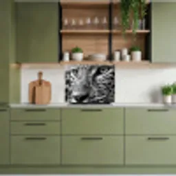 Luipaard - Zwart - Wit - Oog keuken achterwand 2 middel -sfeer3