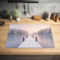 Steiger - Meer - Mist - Winter - Serene Inductie beschermer vinyl 3mm klein -sfeer5