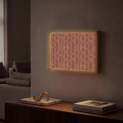 Abstract - Textuur - Bruin Light Box met batterij (Wandlamp) middel 907 -sfeer1
