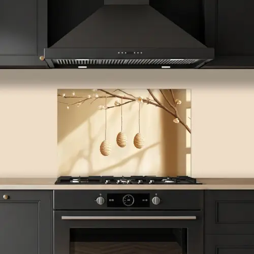 Beige - Paastak - Eieren keuken achterwand spatscherm klein -sfeer1