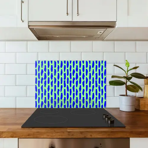 Vlekken - Groen - Blauw - Neon keuken achterwand spatscherm klein 900 -sfeer2