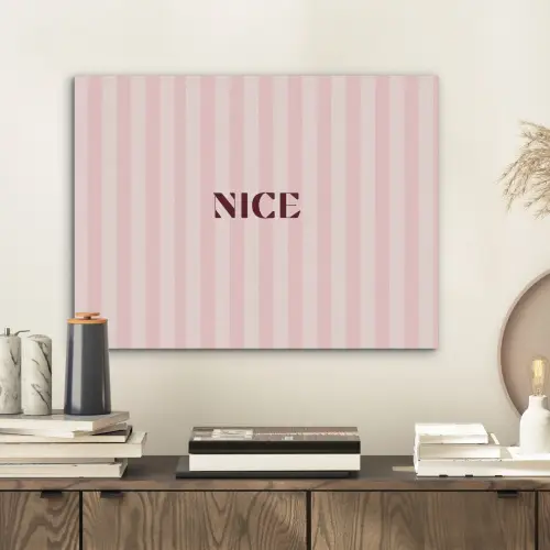 Nice - Strepen - Roze PET vilt klein -sfeer1