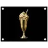 Milkshake - Goud - Drinken - Zwart tuinposter los doek klein -3d