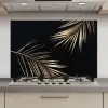 Bladeren - Planten - Goud - Zwart - Luxe keuken achterwand spatscherm klein -3d_website