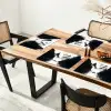 Roeiboot - Mistig - Bergen - Vogels Placemat vinyl groot -zzsfeer4_Kitchenyeah-website