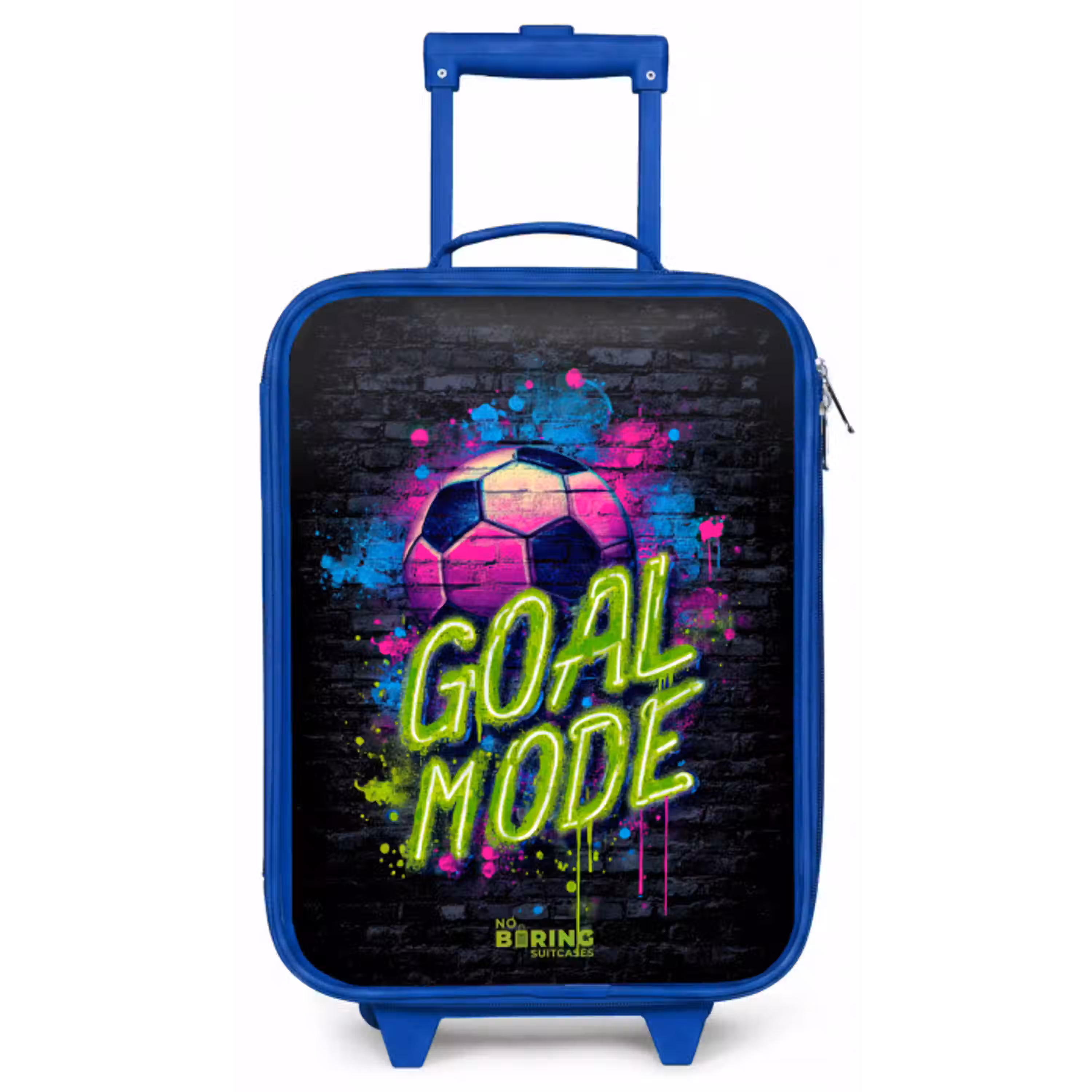 Neon - Graffiti - Voetbal - Kleurrijk Kinderkoffer - Blauw klein -zz3dotto