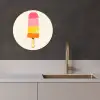 Waterijsje - Retro - Stokje - Roze KitchenYeah - Keuken - Wandcirkel Forex klein -sfeer1