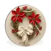 Deurkrans - Strik - Kerst - Rood - Groen Wandcirkel aluminium klein -3d