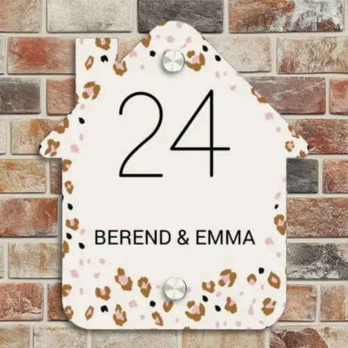 Panterprint rand - Klassiek Naambord Huisje klein -sfeer6