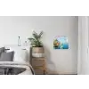 Zeilboot - Rotsen - Kust - Huizen textielposter latten blank klein -woonkamer