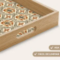 Elegant - Antiek - Kleurrijk Dienblad Rechthoek middel 911 -USP_HandgreepES