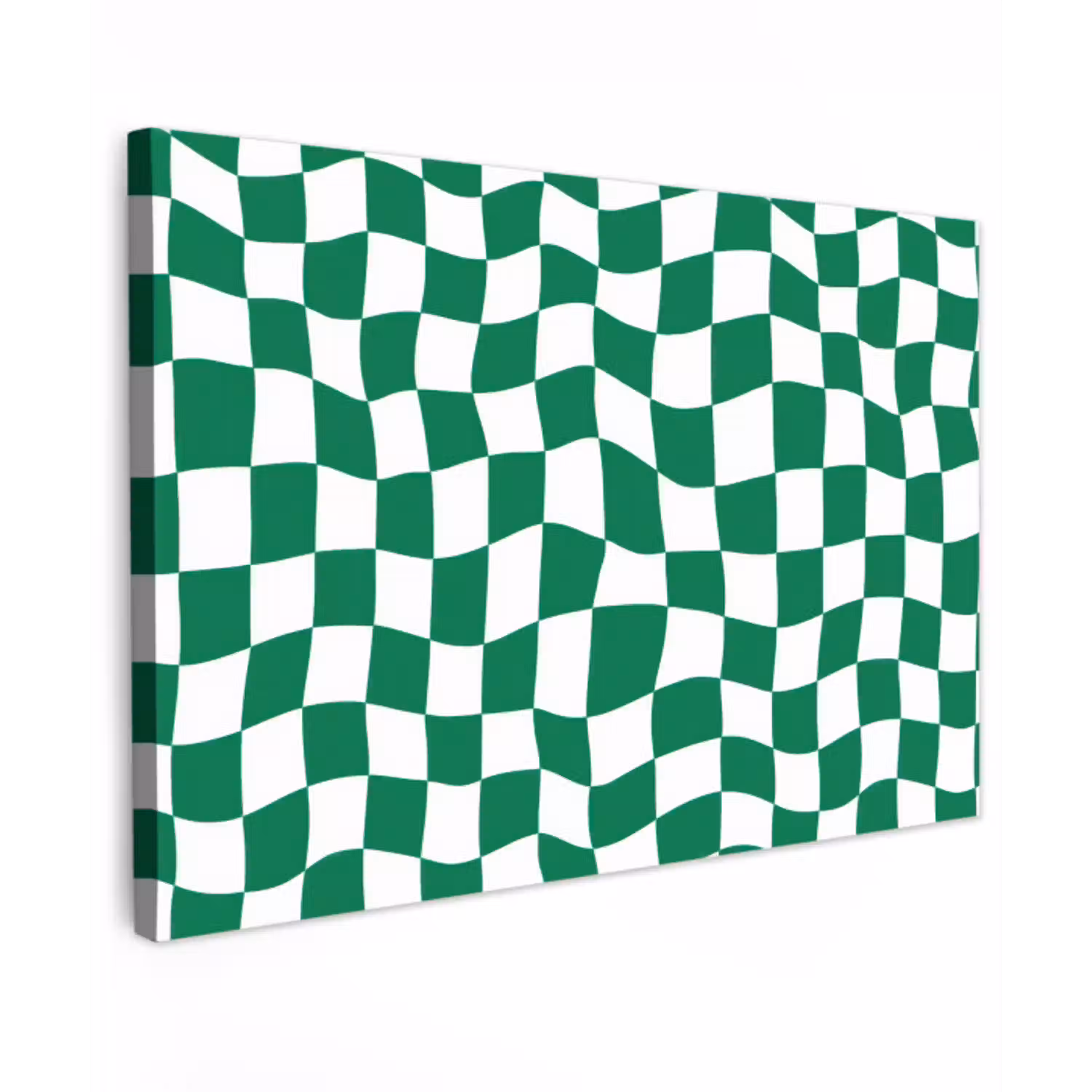 Schaakbord - Golvend - Groen Tuinposter op houten frame 2 cm dik klein 845 -3d