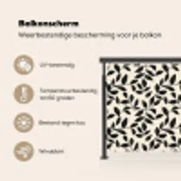 Elegant - Patroon - Zwart - Beige Balkonbeschermer Duitsland klein 596 -specs_NL