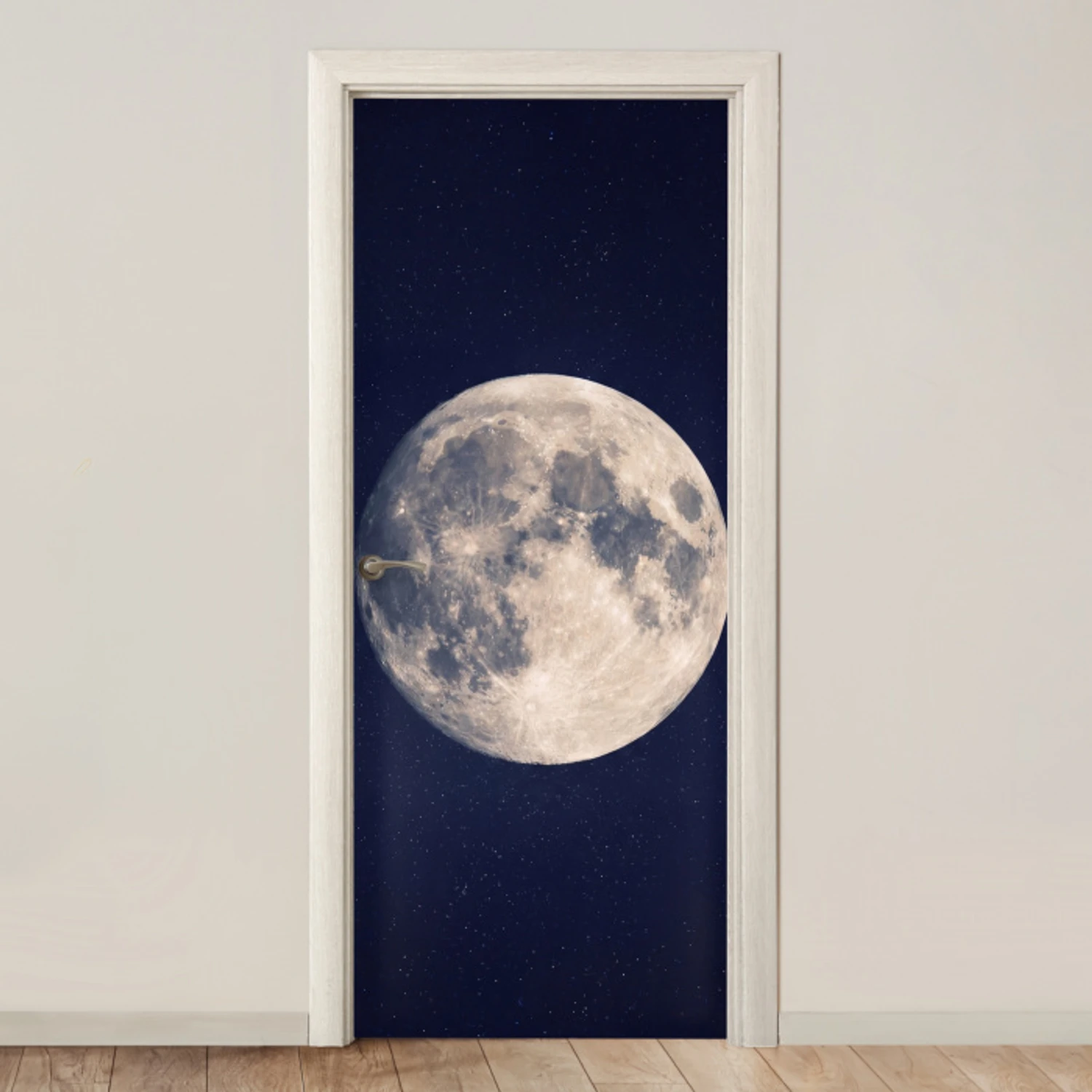 Ruimte - Maan - Kosmos deurposter klein -3d_beige