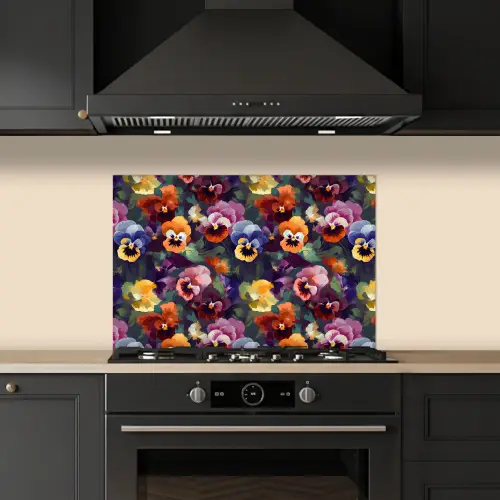 Viooltjes - Kleuren - Bloemblaadjes keuken achterwand spatscherm klein 900 -sfeer1