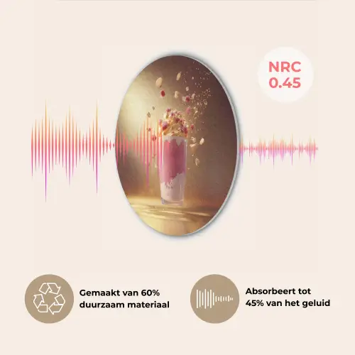 Framboos - Smoothie - Drinken - Roze Akoestische PET Vilt - Rond klein -USP_NL