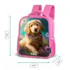 Goudkleurige puppy in het gras Kinderrugzak - Roze middel -productfoto_formaten