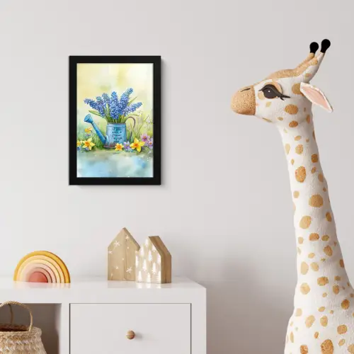 Lavendelbloemen - Quote - Gieter fotolijst zwart zonder passe partout klein -usfeer4_kinderkamer