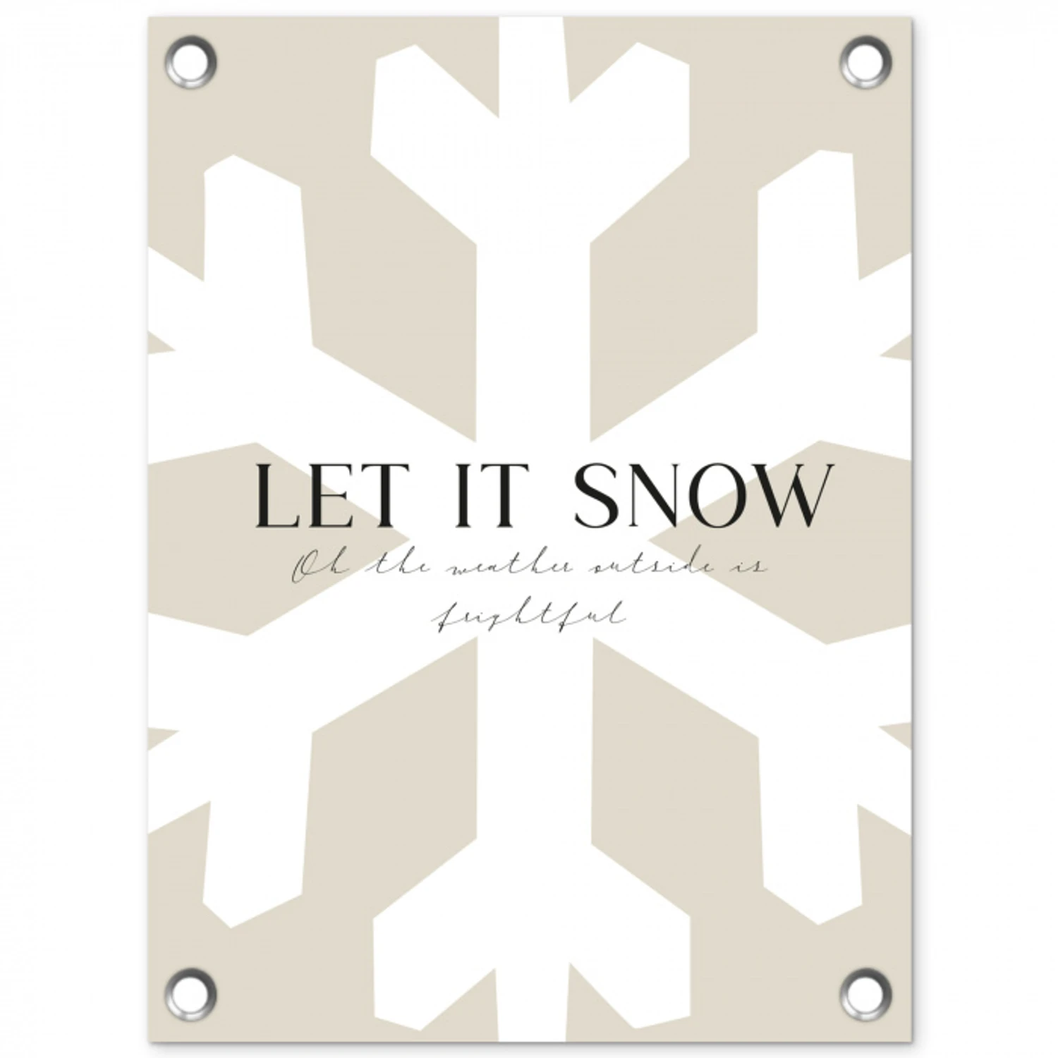 Sneeuw - Japandi - Winter - Decoratie tuinposter los doek klein -3d