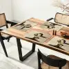 Gezicht - Bloemen - Zwart - Vrouw Placemat vinyl groot -zzsfeer4_Kitchenyeah-website