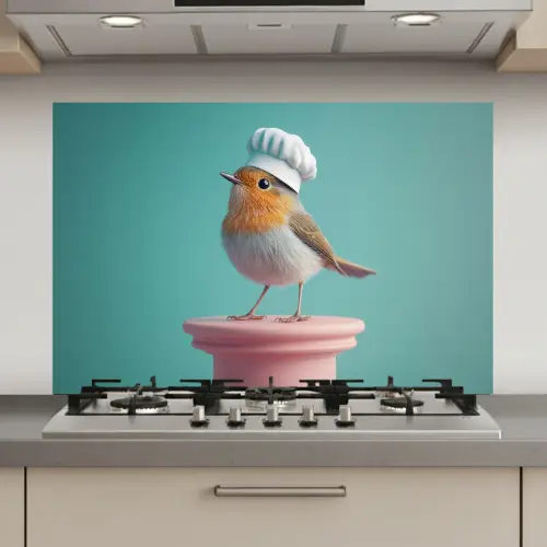 Roodborstje - Vogel - Koksmuts - Sokkel keuken achterwand spatscherm klein -3d_website