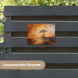 Boom - Landschap - Oranje tuinposter los doek klein -sfeer3