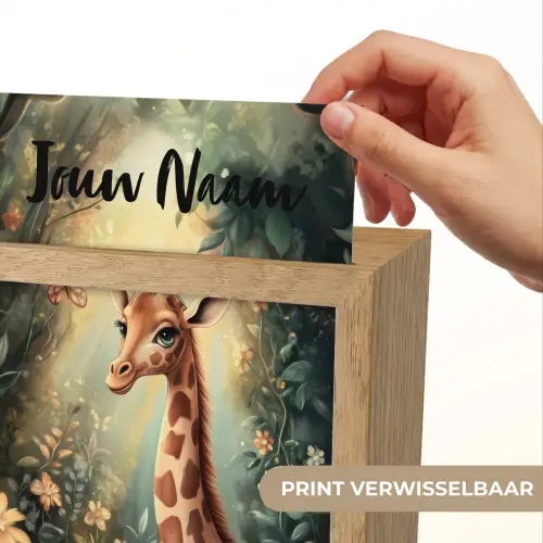 Giraffe - Jungle - Bloemen Light Box met kabel (Kinderlampje) klein -USP_websiteprintNL