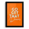 Oranje - Blauw - Go get that dream fotolijst zwart zonder passe partout klein -3d