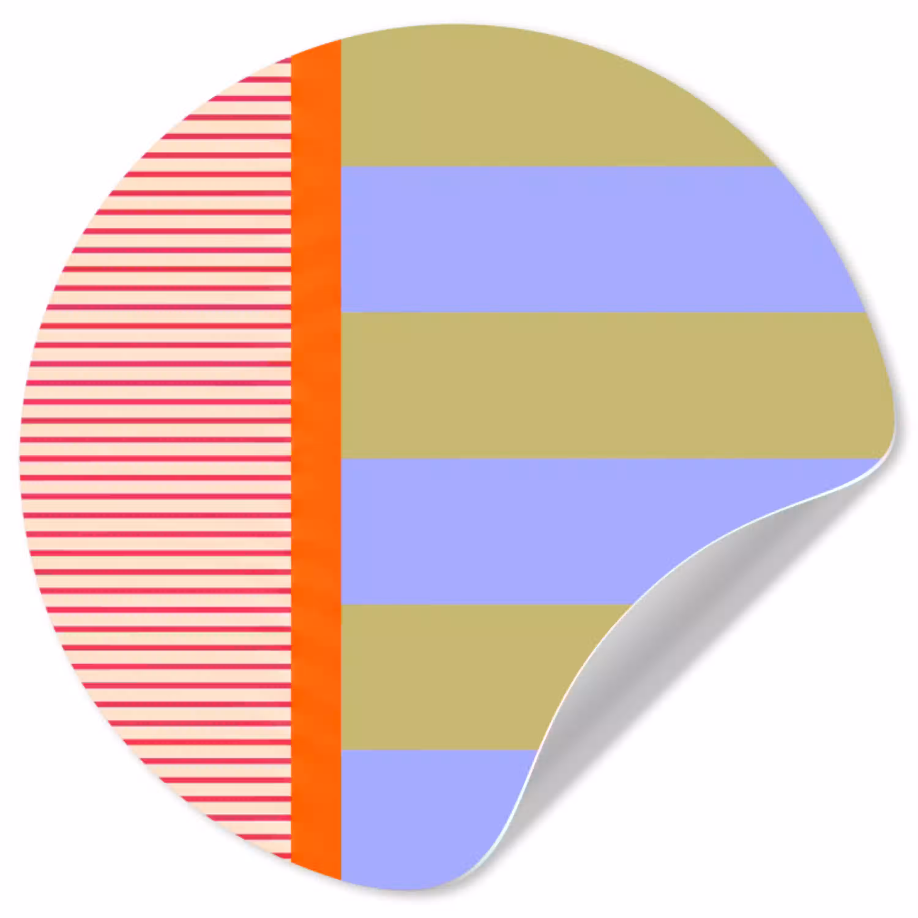 Abstract - Geometrie - Strepen - Blokken - Rood Wandcirkel behangsticker klein -3d