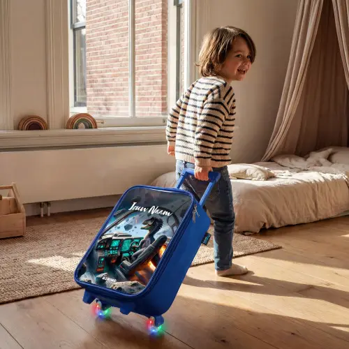 Astrodino Kinderkoffer - Blauw klein -sfeer1