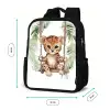 Luipaard - Dier - Kinderen - Jungle Rugzak - Zwart middel -productfoto_formaten