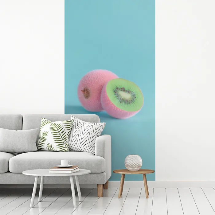 Kiwi - Blauw - Surrealistisch fotobehang vinyl groot -woonkamer