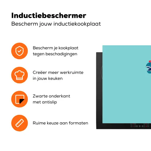 Dinosaurus - Blauw - Zonnebril Inductie beschermer vinyl 3mm klein -zzzzzzz-td-ups
