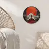 Krijger - Rode trappen - Zon - Berg Wandcirkel kunststof plaat 5mm dik klein -sfeer5