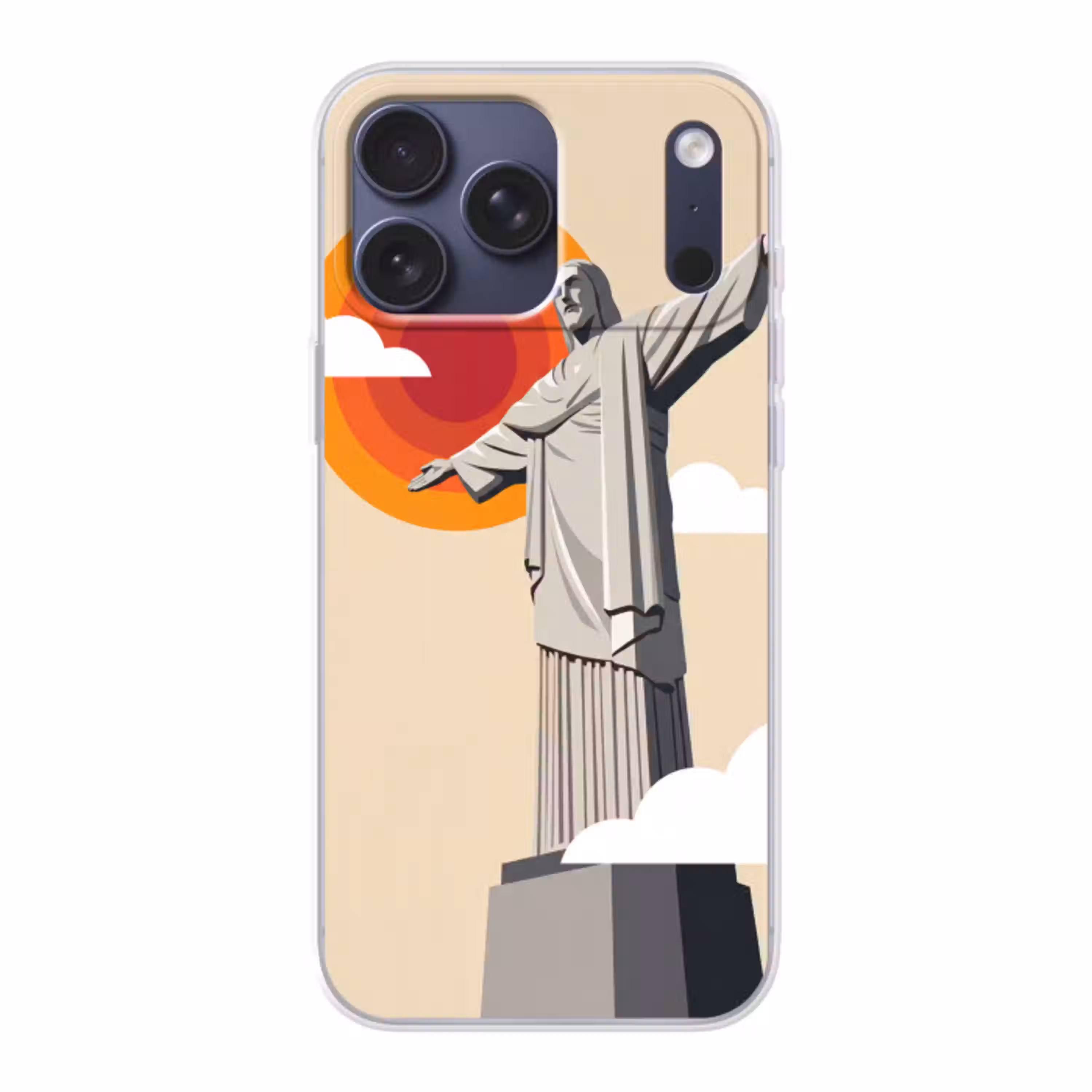 Monument - Stad - Zonsondergang - Minimalistisch - Oranje Telefoonhoesje iPhone 17 Pro Max klein -3d