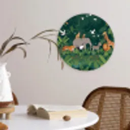 Tropisch - Jungle -  Groen Wandcirkel kunststof plaat 5mm dik klein -sfeer4