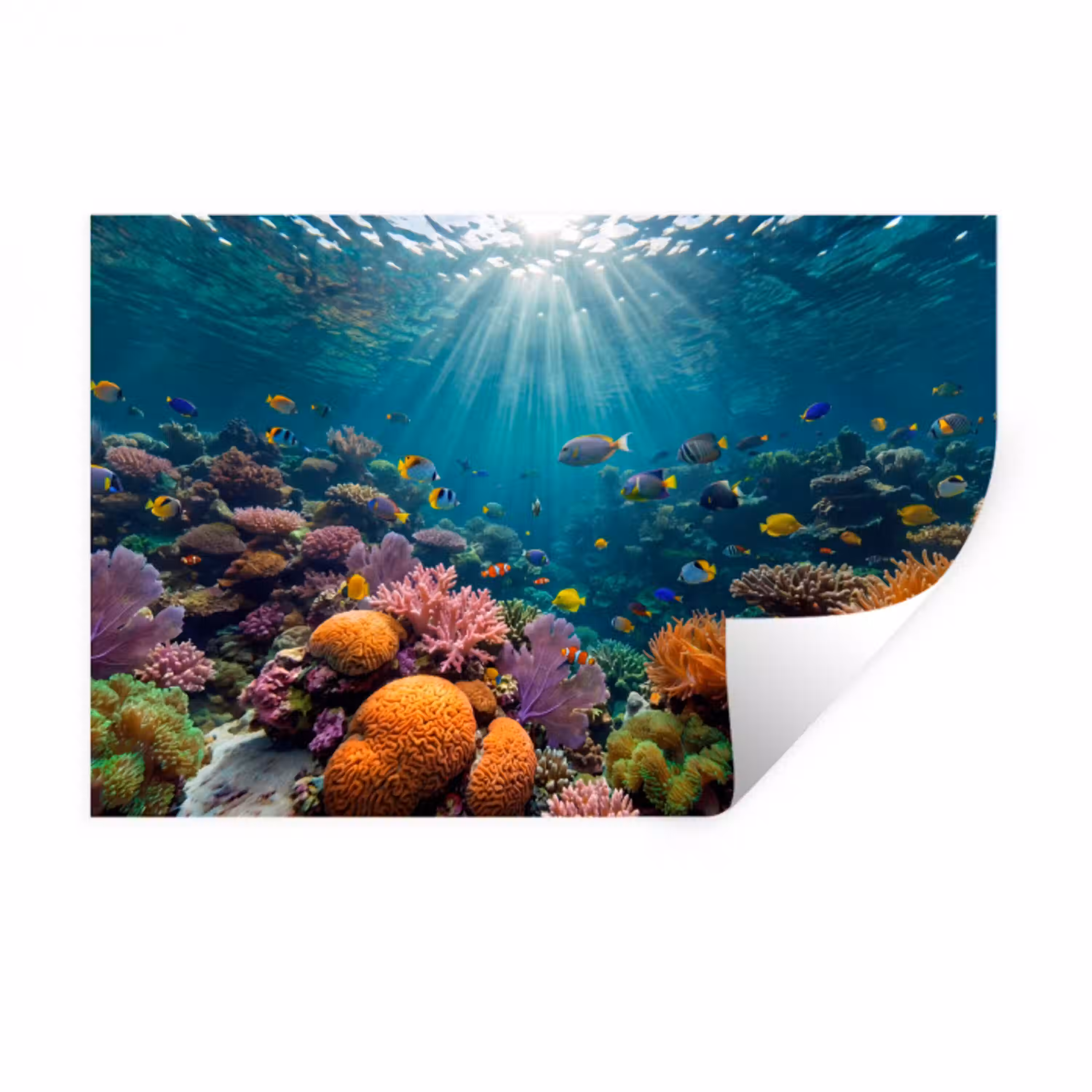 Vis - Koraal - Oceaan - Natuur - Kleurrijk Muursticker klein -3d